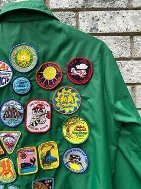 Vintage 70s Girl Scout Tejas Council Patch Jacket 30+ Patches